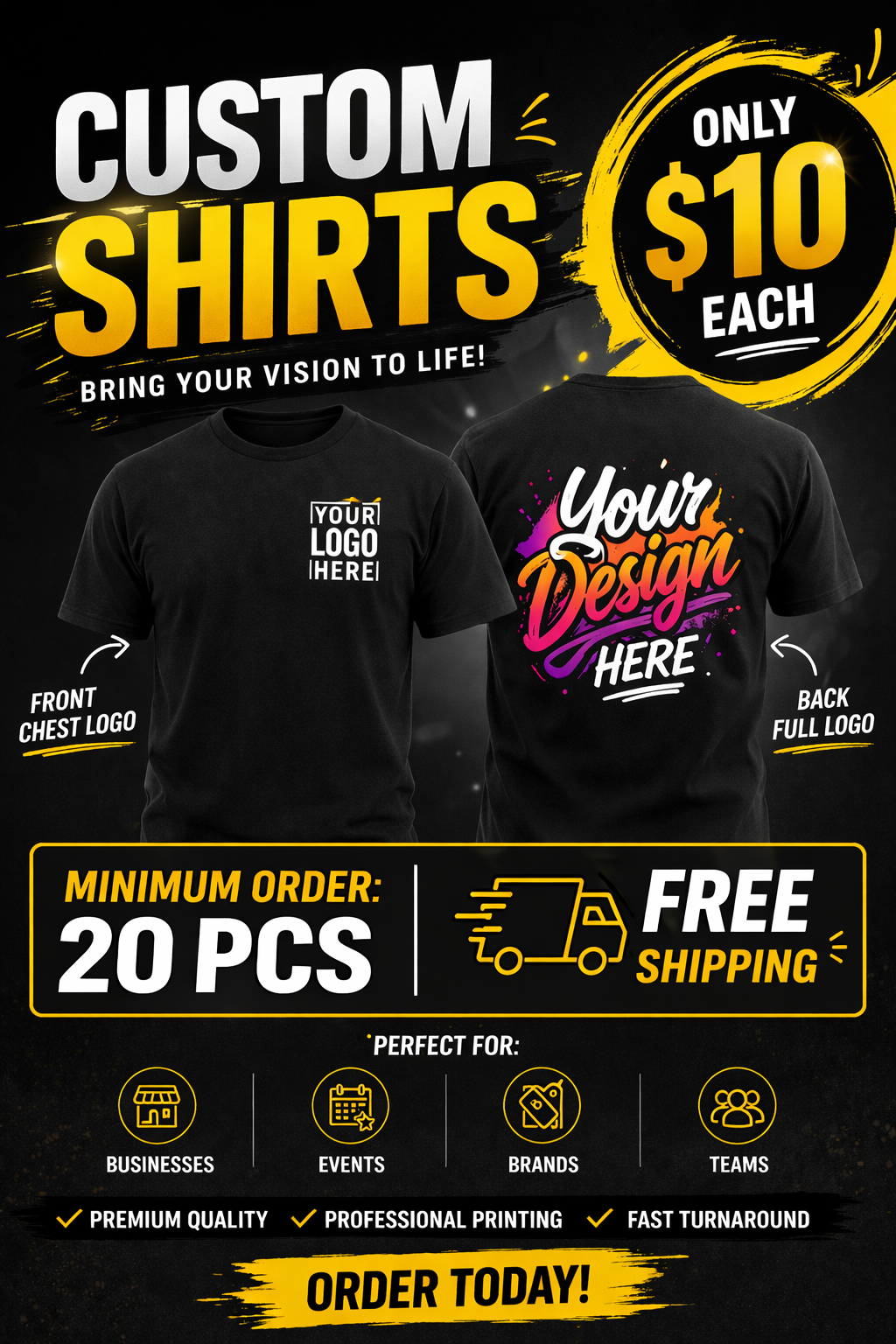 Custom Printing - Short Sleeve