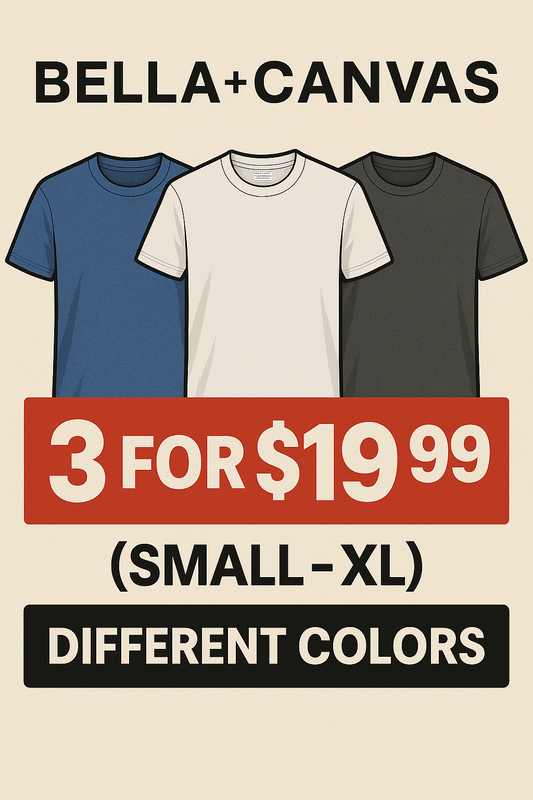 Size (Small - xl) Bella Canvas - 3001 Mix Colors (3 for $19.99)