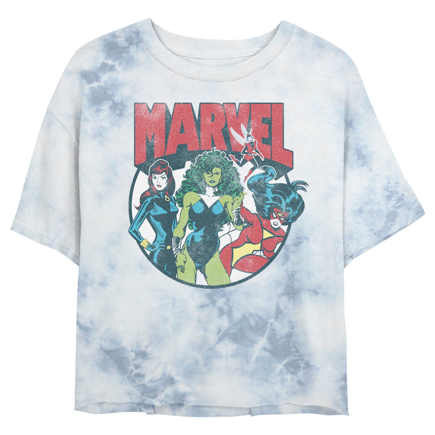 Junior's Marvel Marvel Gals Bombard Tie-Dye T-Shirt