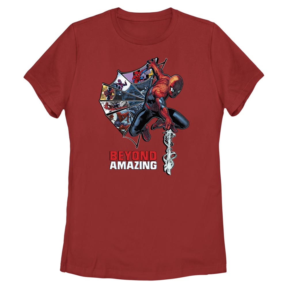 Women's Marvel Spider-Man Beyond Amazing WEB COMIC HALF T-Shirt